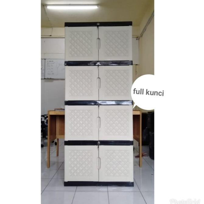 

LEMARI PLASTIK LEMARI PAKAIAN SUPeR JUMBO SUSUN 4 KUNCI stock ready