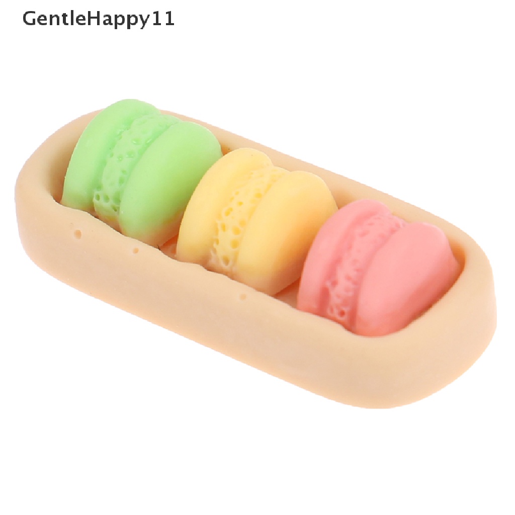 Gentlehappy 10Pcs / Set Mainan Miniatur Macaron / Cookies Bahan Resin Cabochon Untuk Dekorasi Handphone / Scrapbook DIY