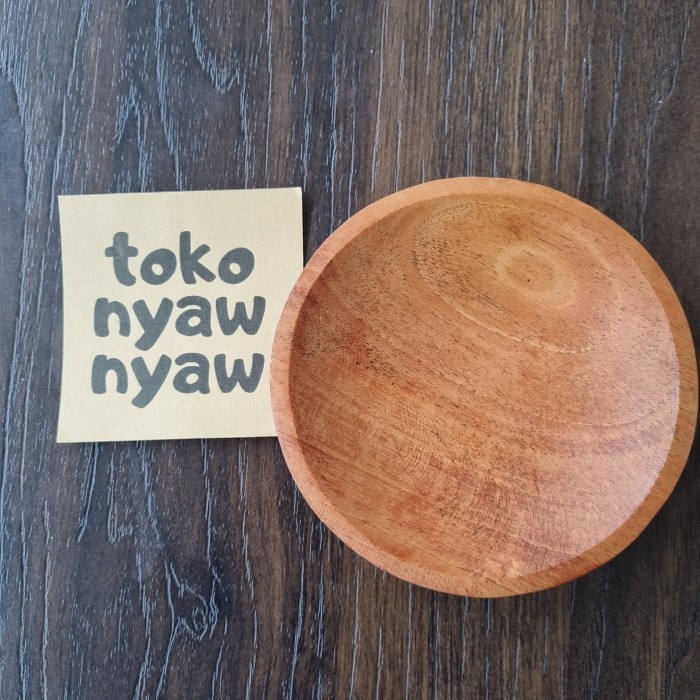 Piring Sambal 12 cm / Piring Kayu / Piring Saji / Properti Foto / Piring Lepek 12cm