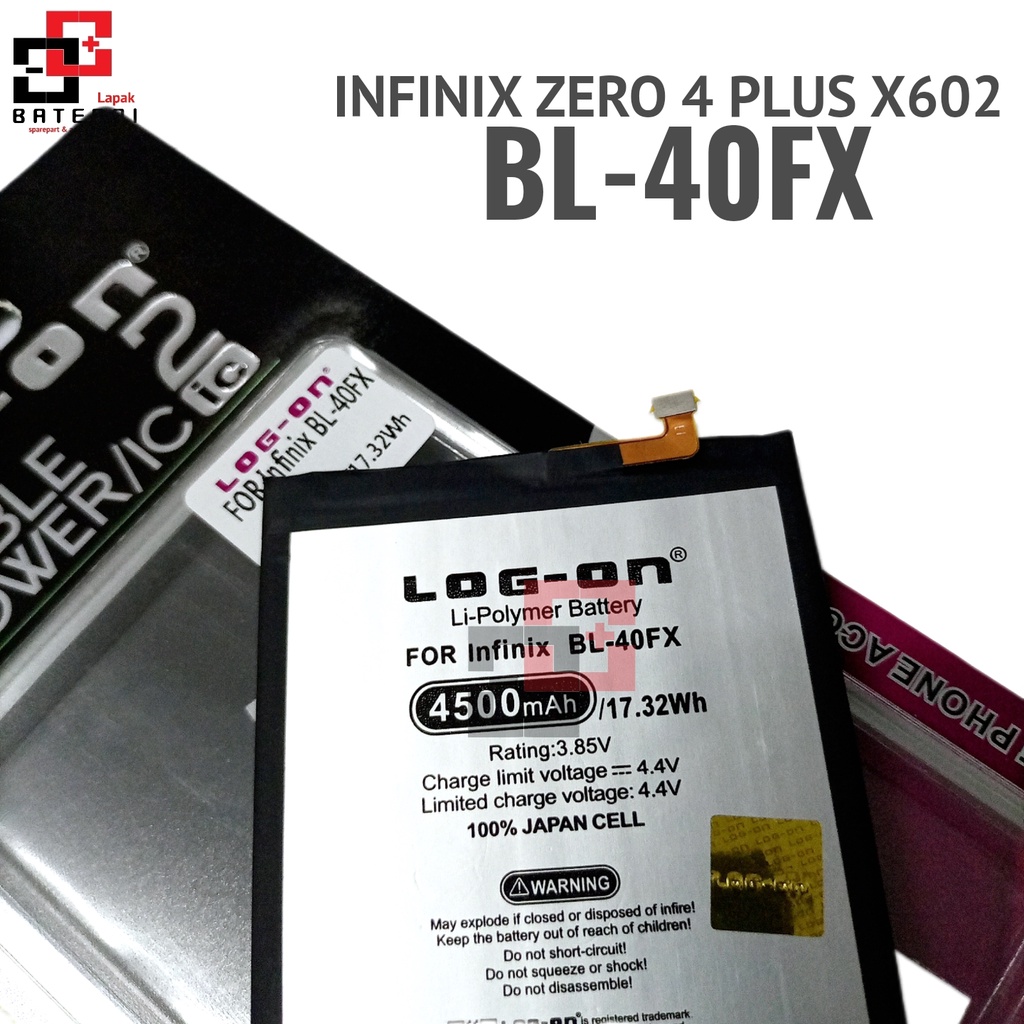 LOG - ON Baterai Infinix Zero 4 Plus X602 BL-40FX Double IC Protection Battery Batre