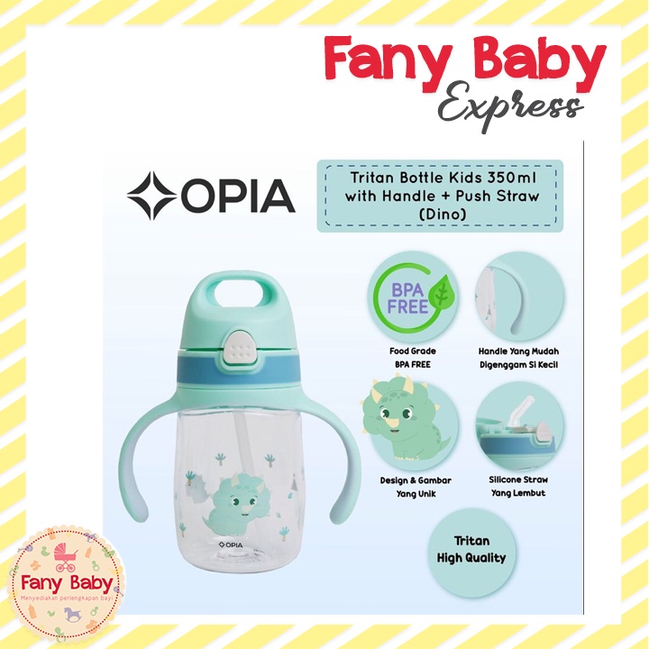 OPIA TRITAN BABY WEIGHTED STRAW BOTTLE WITH HANDLE 350ML