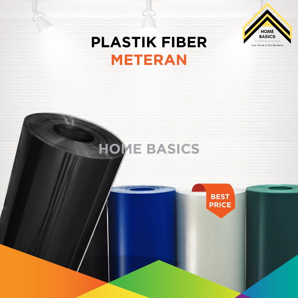 Jual Plastik Fiber Polos Meteran Plat Fiber Pagar Penutup Pagar Bening Putih Hijau 3858