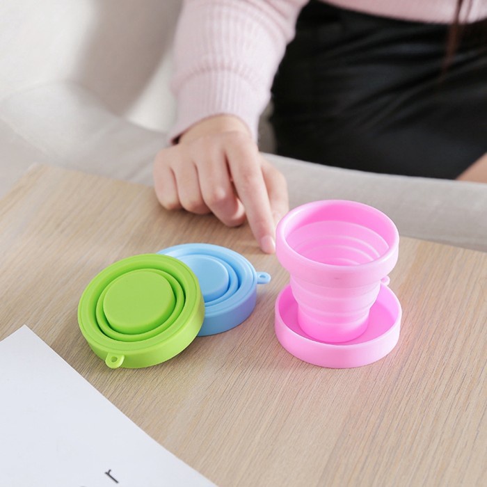 Type SGL008 Silikon Gelas Lipat Portable Cup Travelling Praktis