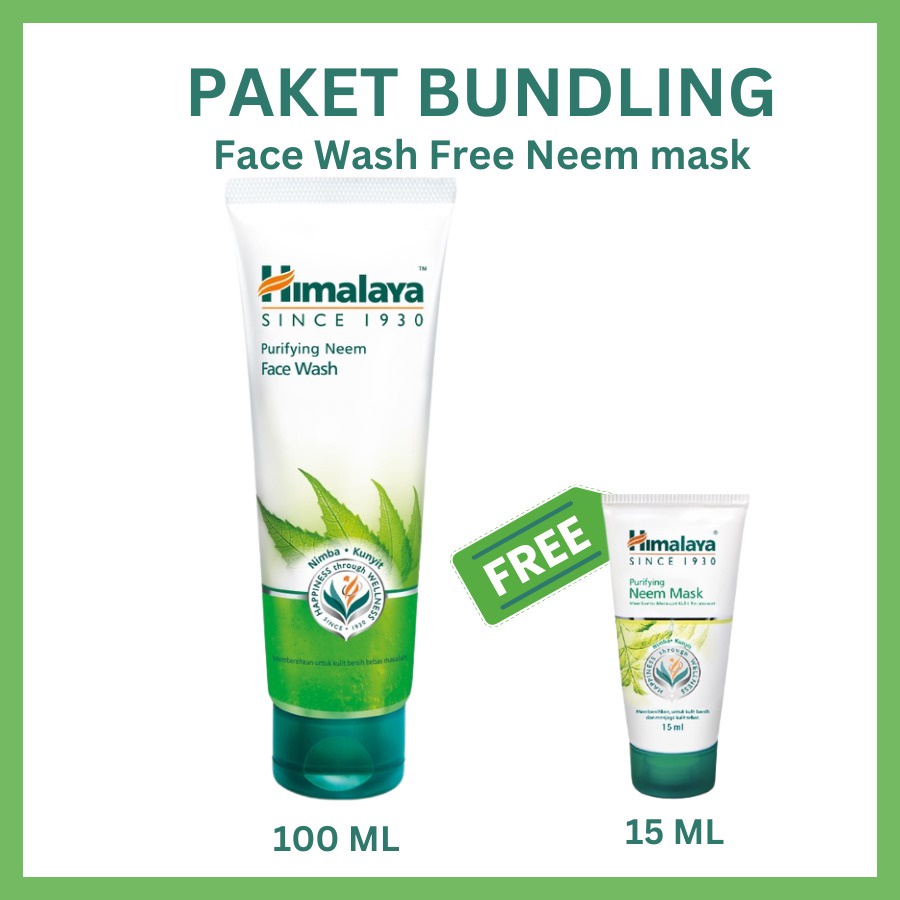 Paket Bundling Himalaya Purifiying Neem Face Wash  100 ML FREE Neem Face Mask  15 ML BY AILIN