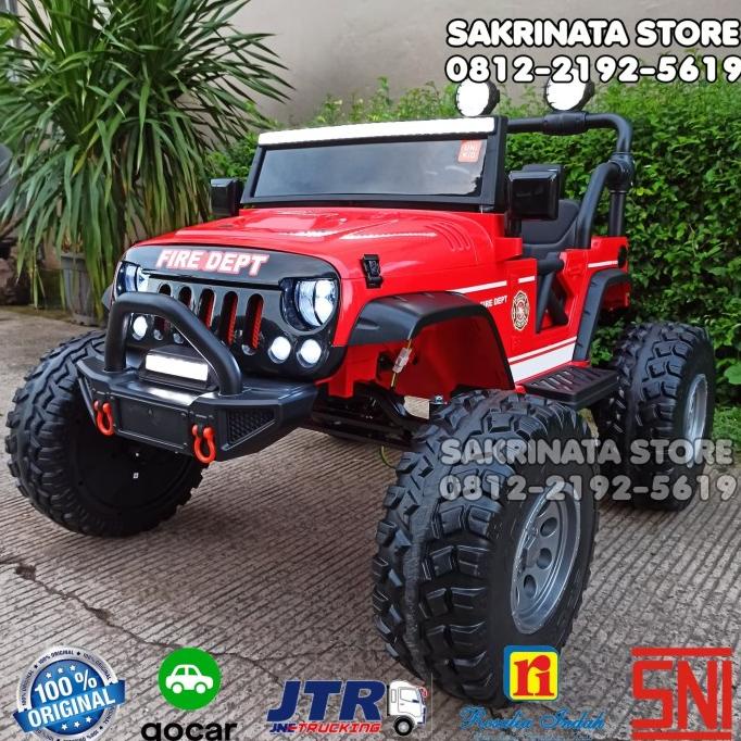 Mainan Anak Mobil Aki Mosnter Jeep Rubicon 4WD stock ada