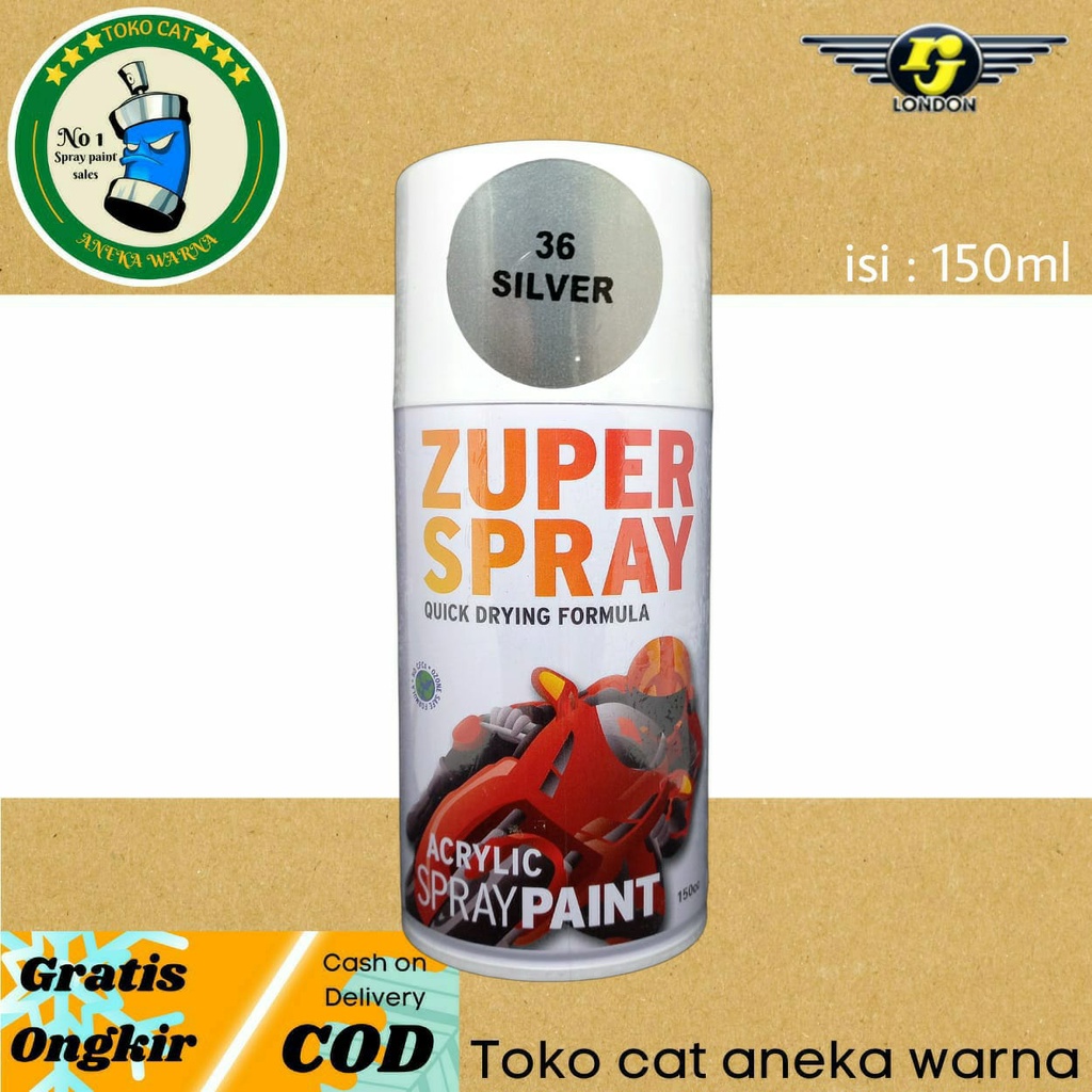 cat semprot 150cc silver zuper spray produk dari rj london pilok pilox