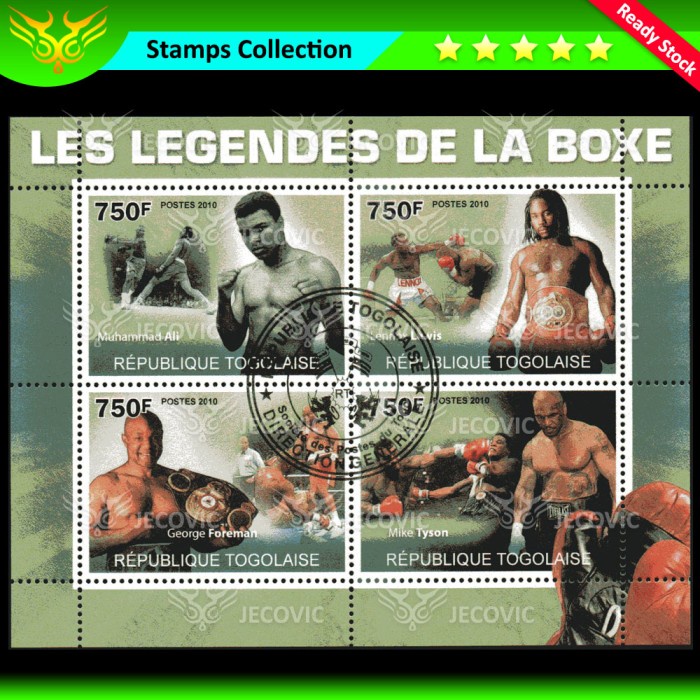 

Togolaise Boxing Legends 2010, Prangko Souvenir Sheets