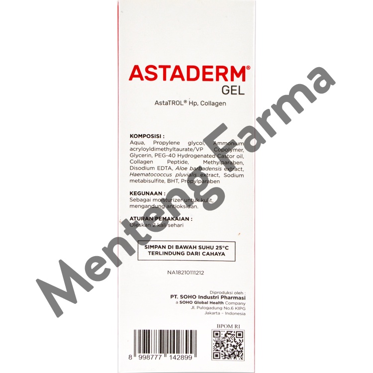 Astaderm Gel 30 Gr - Gel Pelembab dengan Antioksidan dan Kolagen