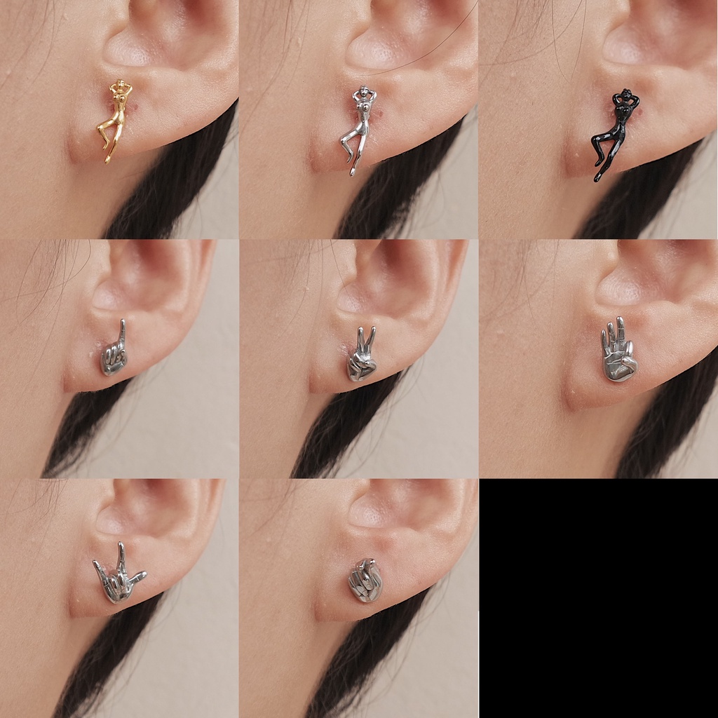 2438 / 2439 (HARGA 1 BIJI) ANTING PIERCING TINDIKAN HELIX TRAGUS - STAINLESS STEEL