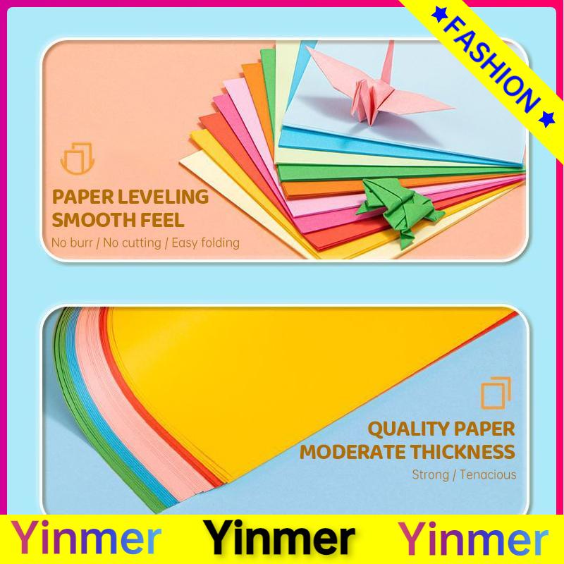 COD✨ Kertas Karton Buatan tangan 10 warna anak-anak Karton Kertas Origami Siswa Sekolah Dasar Taman Kanak-kanak-Yinmer