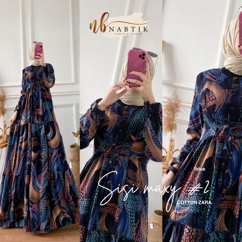Dres gamis SISI #2 bahan cotton Zara sangat adem dan nyaman dipakai original  by NABTIK