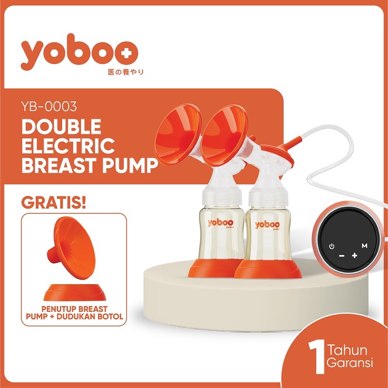 [Baby Friendly] YB-0003 Yoboo Alat Pompa Asi Elektrik Otomatis GANDA/ Double Handy Electric Breast Pump BPA Free