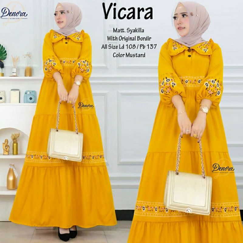 Vicara Maxy, GAMIS/MAXI DRESS MUSLIM CANTIK MODIS FIT XL LD 108 BAHAN SYAKILLA MIX BORDIR TERMURAH OOTD