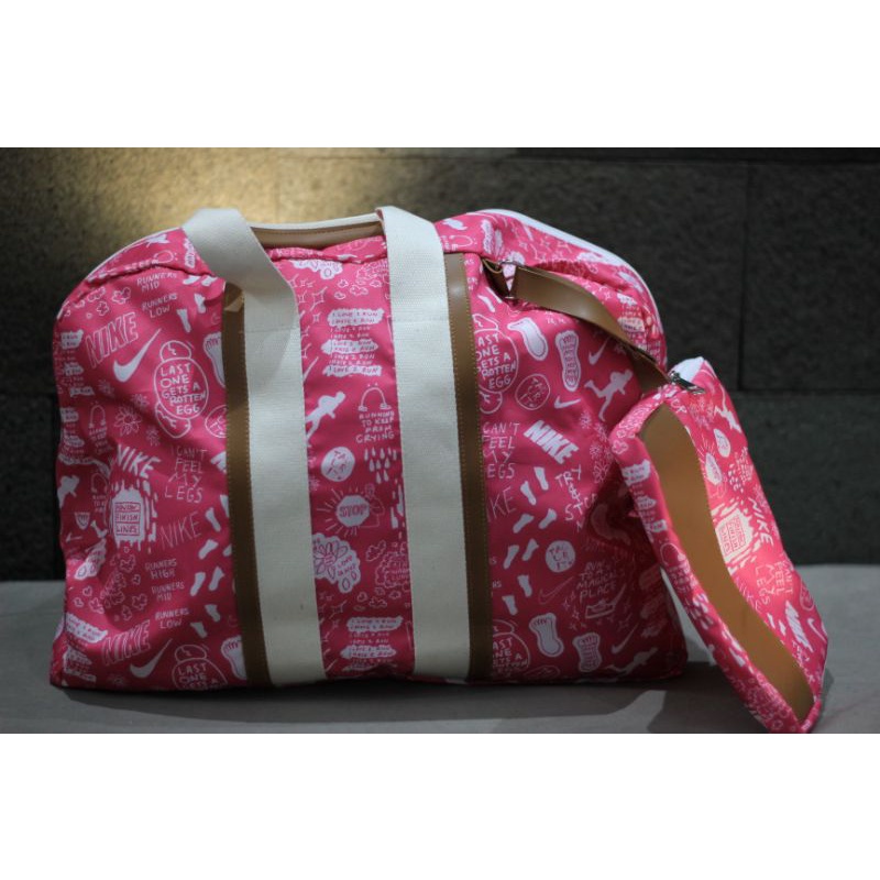 Foldable bag (tas lipit) motif Nike Pink
