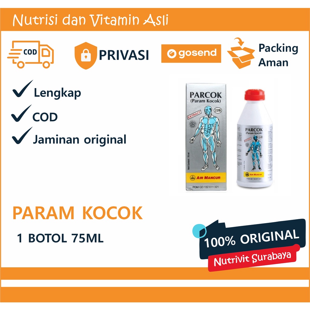 PARCOK (Param Kocok) Air Mancur 75 ml / Obat Gosok / Mengurangi Pegal Linu / Kaku Otot / Nyeri Otot