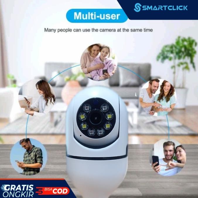 CCTV Wifi 360 derajat 1080P 3MP Lampu IP Kamera CCTV 3D YCC365 PLUS