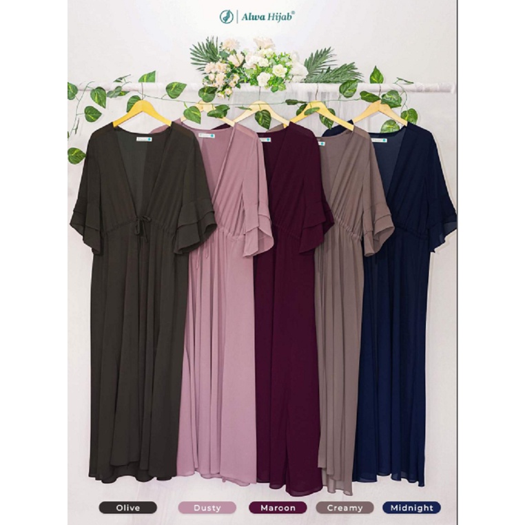 [OUTER SAJA] OUTER KAREEMA MOM RAPUNZEL BY ALWA HIJAB ORIGINAL OLIVE DUSTY MAROON CREAMY MIDNIGHT OU