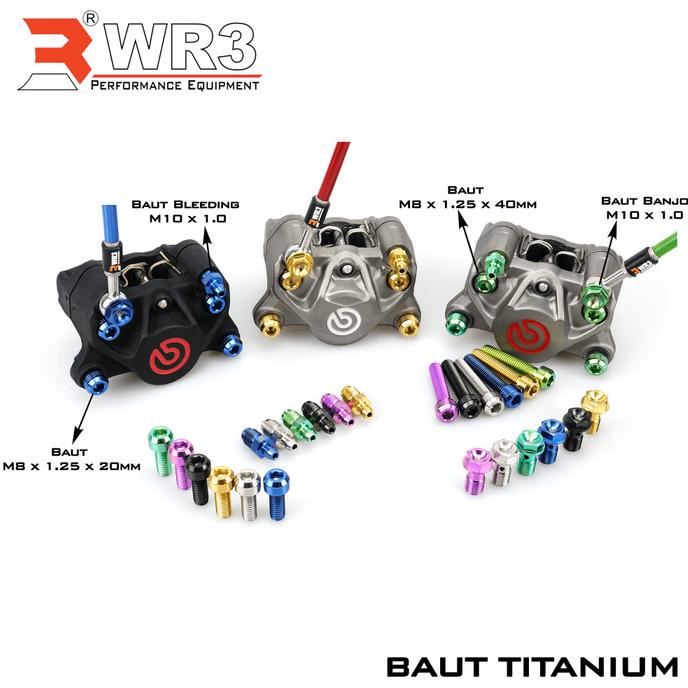 Baut Kaliper Titanium Wr3 Untuk Breket Brembo Depan Dan Belakang