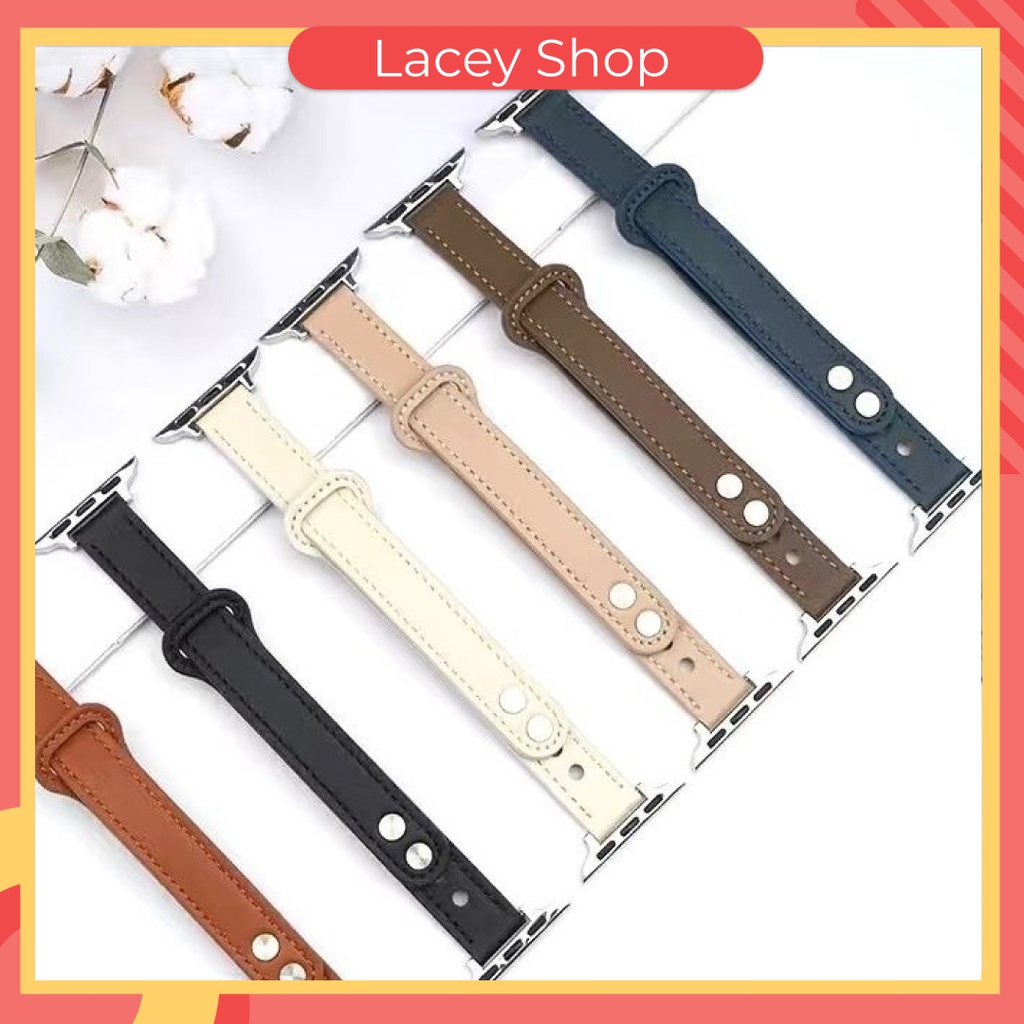 Strap Leather Apple Watch iWatch 7 6 SE 5 4 3 ukuran 41 45 44 42 40 38mm