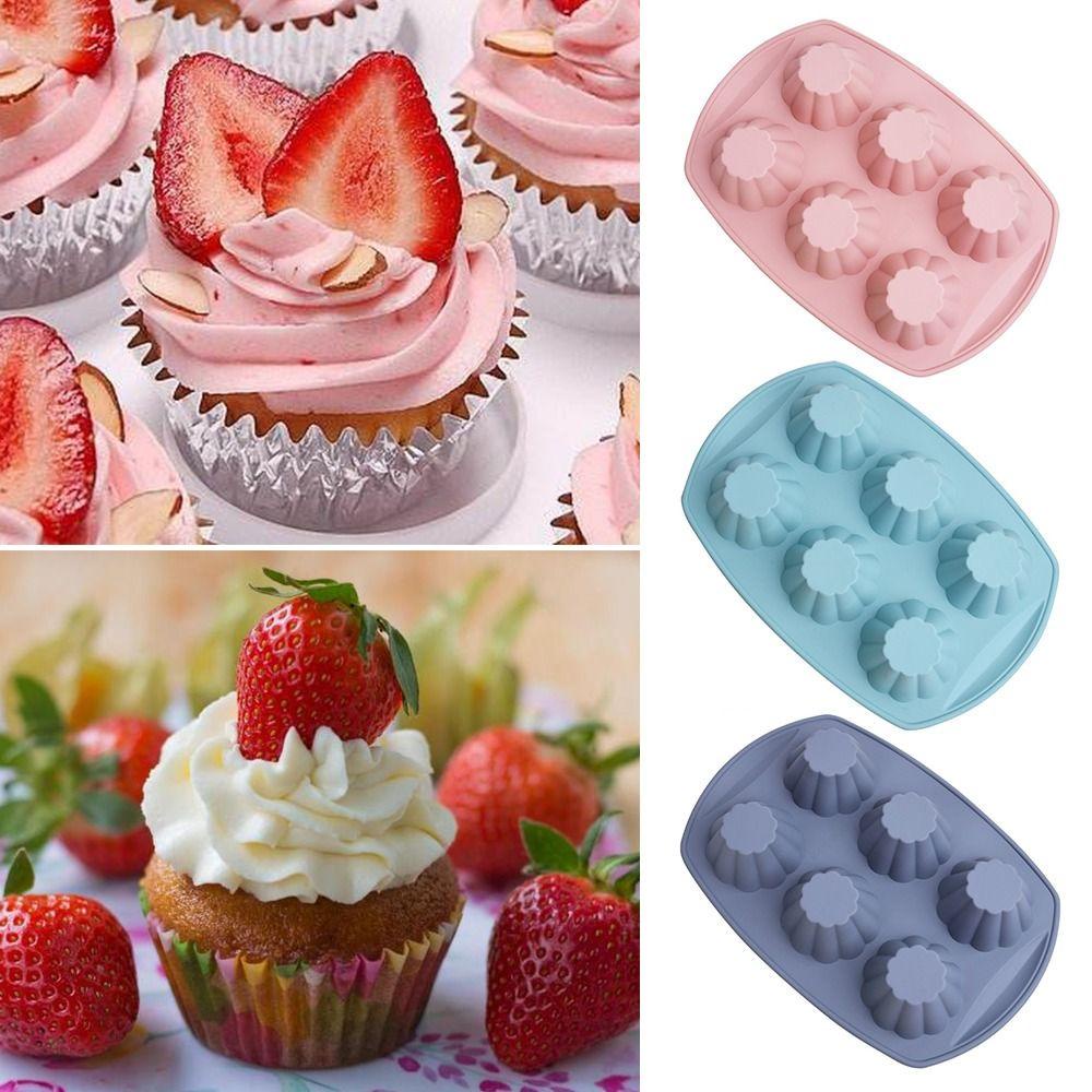 Solighter Cetakan Muffin Cup Cake DIY Craft Es Batu Cupcake Baking6 Cavity