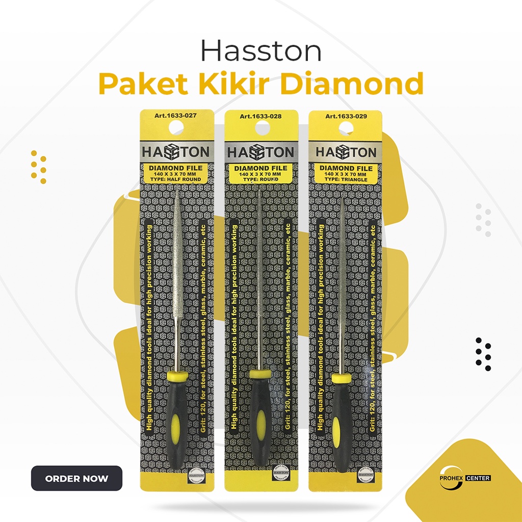 Kikir Mas Diamond 3 mm Set 3 pcs 3x140x70 HASSTON PROHEX