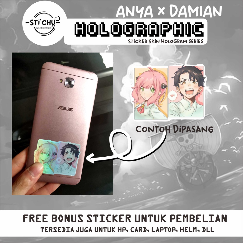 Stiker Sticker hologram JuJutsu Kaisen untuk Hp Laptop Helm botol dll