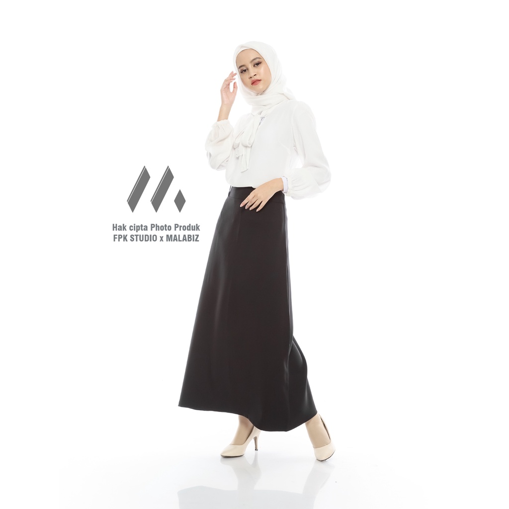 VIOLA BLACK - Rok Basic Rok Span A Rok Basic Standar ROk Hitam Formal Guru Kerja Ustadzah Model Klok A Span