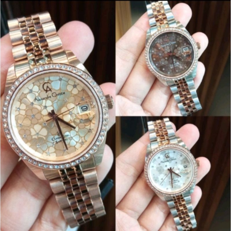 Original Jam tangan wanita Alexandre christie Ac 5012/ ac5012 tipe bunga