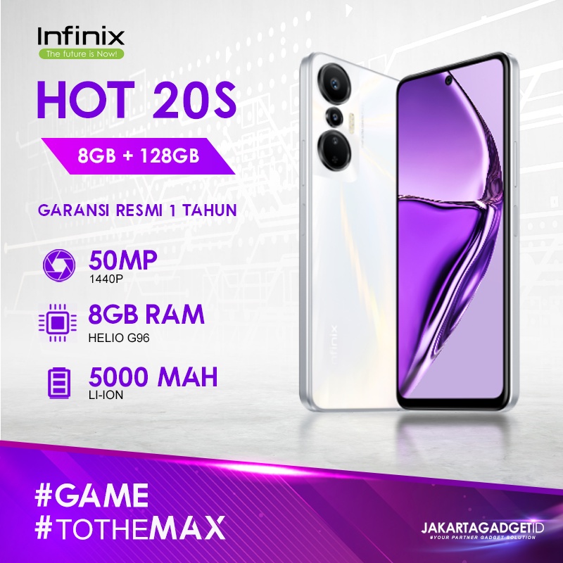 Infinix Hot 20s 8GB+128GB Garansi Resmi Infinix 1Tahun