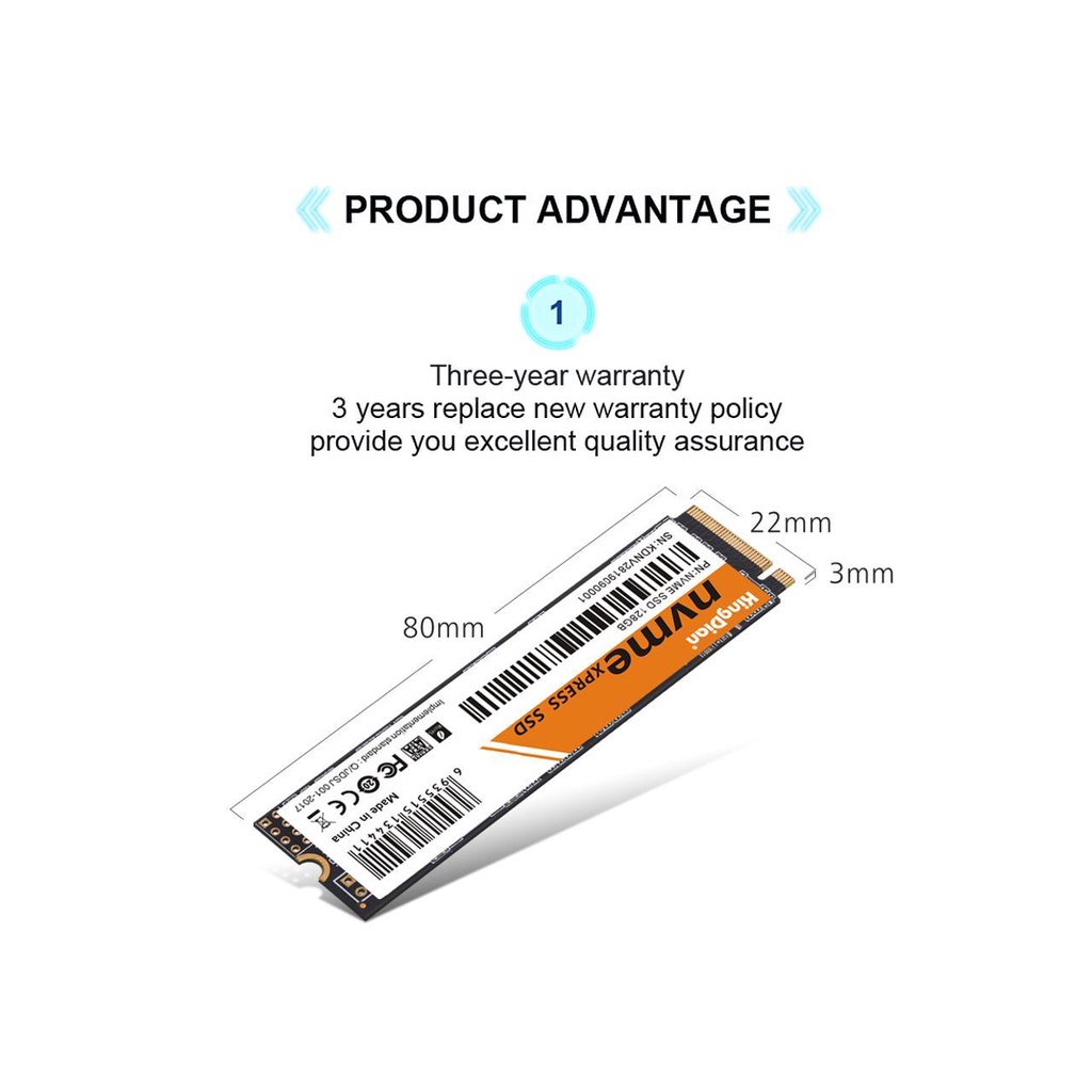 SSD NVME KINGDIAN GEN 3 ( 128GB / 256GB / 512GB / 1TB ) PCIe 3.0 M.2