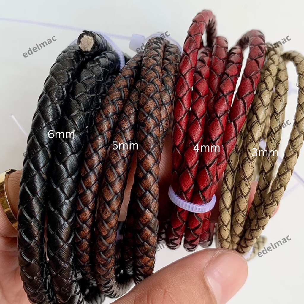 1m Tali Kalung Gelang Kulit Kepang Aksesoris | Braided Leather Bracelet Necklaces Fashion Accesories Craft DIY Handmade