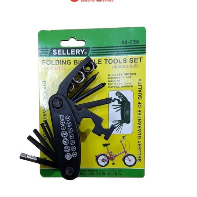 Folding Bicycle Tools set Sellery / Obeng , Kunci sok Set Sepeda