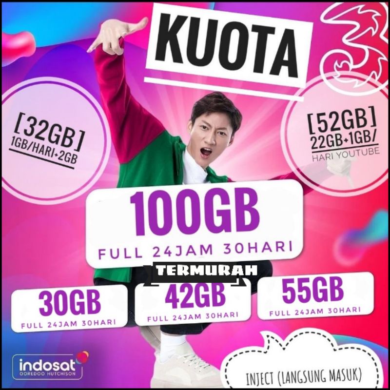 TERMURAH ISI ULANG VOUCHER KUOTA TRI 3 HAPPY | GETMORE | HOME | PAKET DATA TRI 3 | INJECK KUOTA TRI 