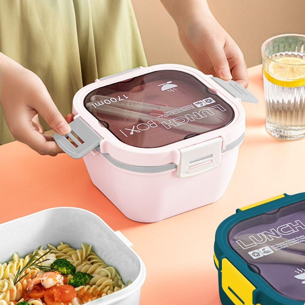 Solighter Lunch Box Microwavable Double Layer Dengan Sendok Wadah Makanan