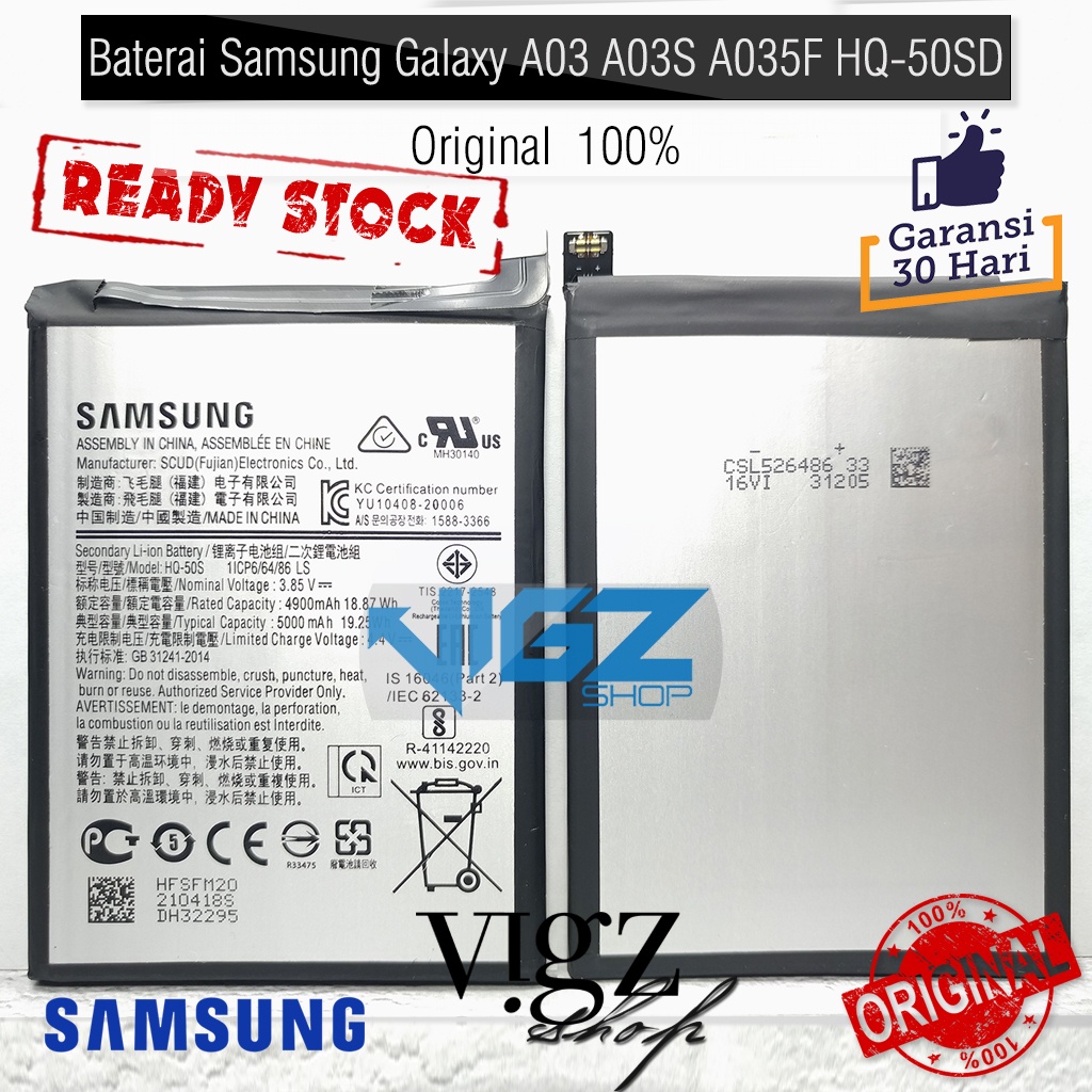 Baterai Samsung Galaxy A03s A03 A02s HQ-50s HQ50s Original 100%