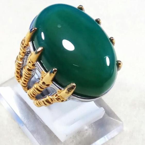 CINCIN BATU AKIK NATURAL GREEN TOPAZ HIJAU - 7