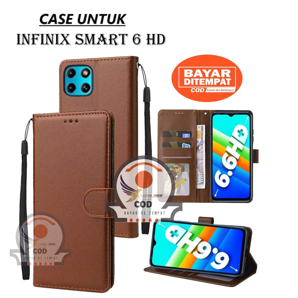 Case Flip Infinix Smart 6 HD  Dompet Hp untuk Infinix Smart 6 HD Leather Flip Case standing flip Lea
