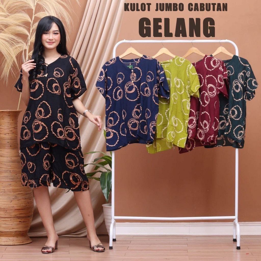 Setelan Kulot Jumbo Wanita Bahan Rayon Ld 120 Bumil Busui