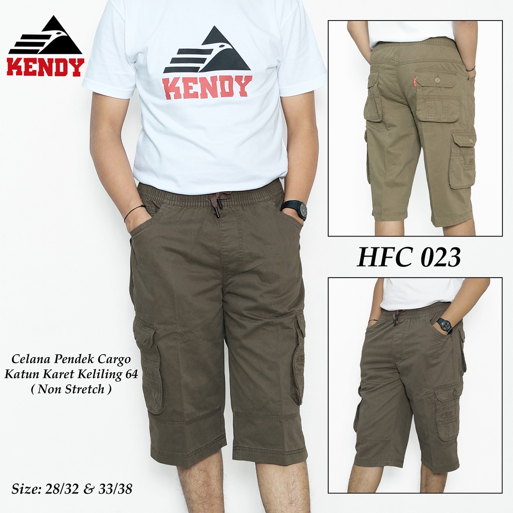 Celana Cargo Pendek Pria Pinggang karet Merk Kendy HFC 023