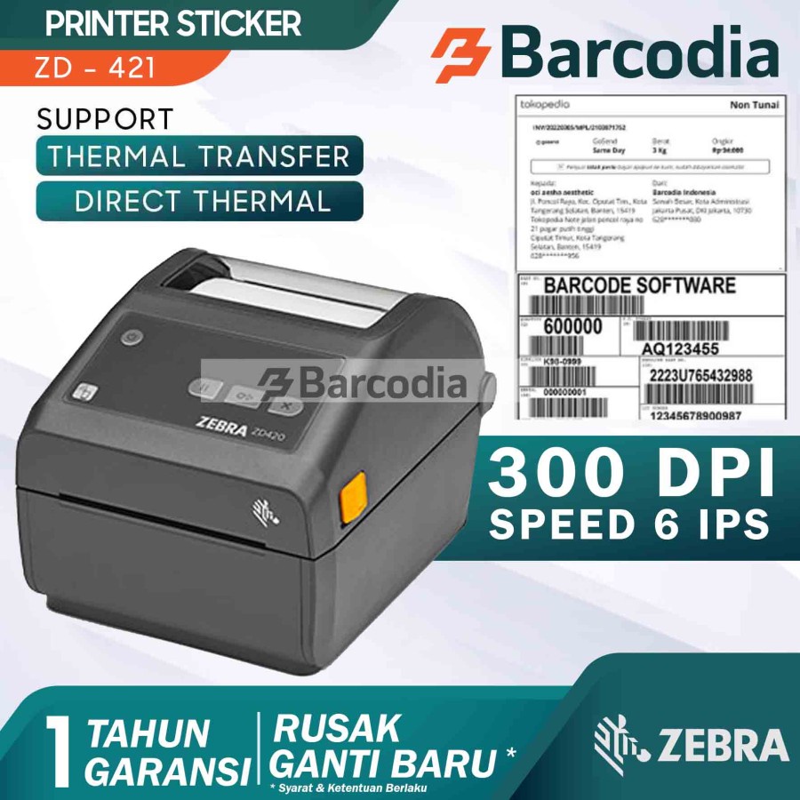 PRINTER BARCODE ZEBRA ZD421 Pengganti ZD420