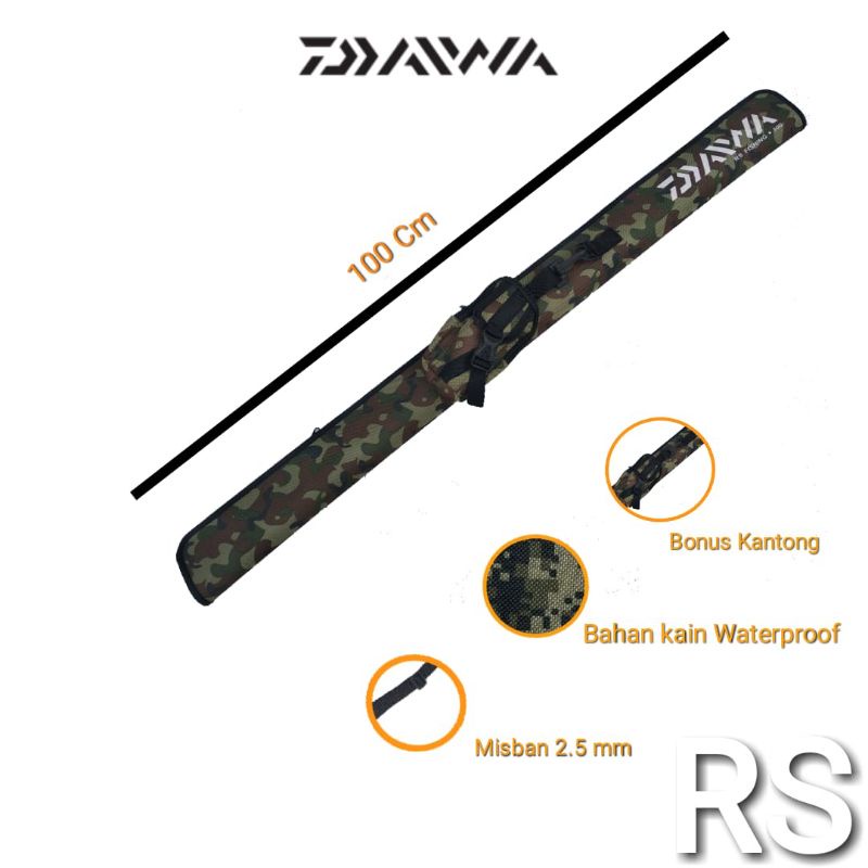 Tas Pancing Model Pedang Hardcase Daiwa || Tas Joran Tegek Motif Loreng Dan Polos 100 cm-1