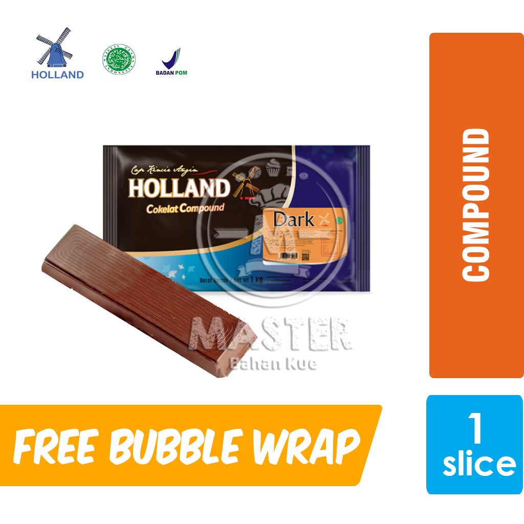 

Cokelat Batang HOLLAND Dark Compound Chocolate [1 potong]