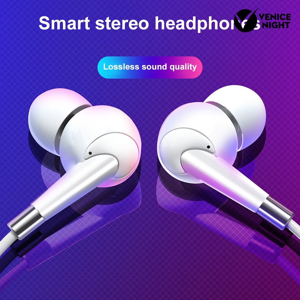 (VNEP) (Berkabel) 3.5mm HiFi Bass In-ear Phone Earphone Olahraga Earbud Headset dengan Mic