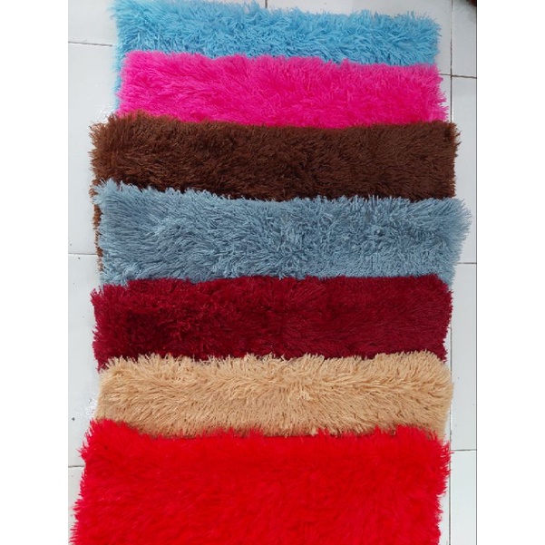 Keset Kaki Bulu Rasfur Premium Anti Slip 40 x 60 cm | Empuk Tebal Nyaman Halus Lembut