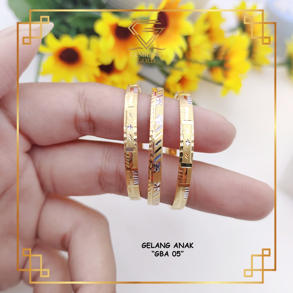 GELANG ANAK EMAS KADAR 6K 8K 16K GELANG EMAS ASLI BANGKOK BUKA TUTUP GELANG EMAS KADAR EMAS TUA (GBA