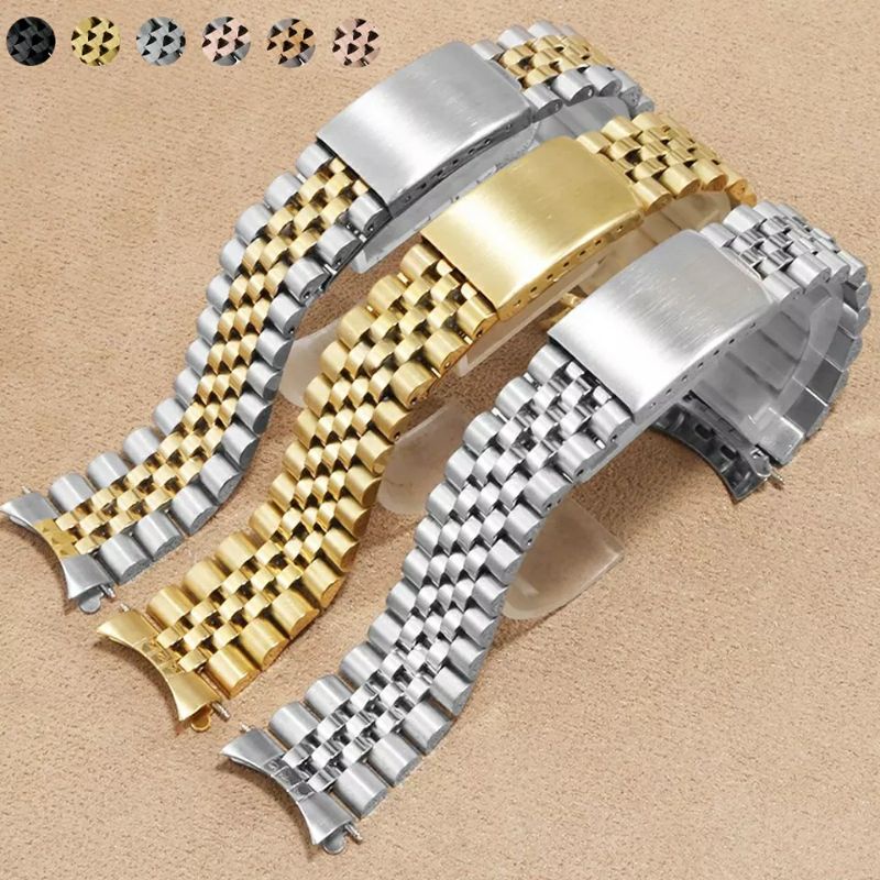 Tali strap rantai 20 mm stainless stell jam tangan rolex datejust date just  jam tangan pria