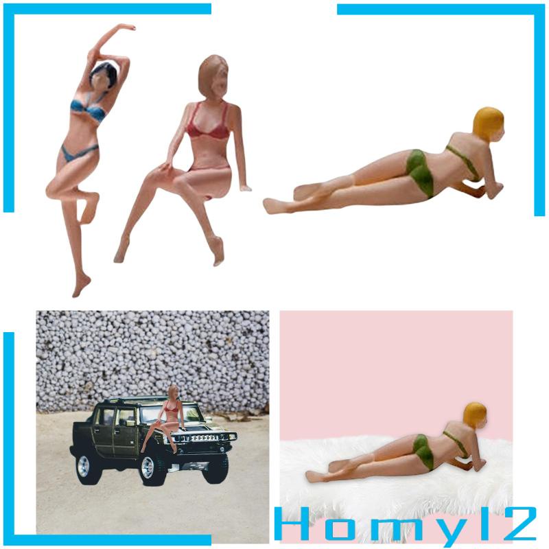 Homyl2 Miniatur Figur Wanita Multifungsi Skala 1 / 64 Untuk Lansekap Mikro / Taman DIY