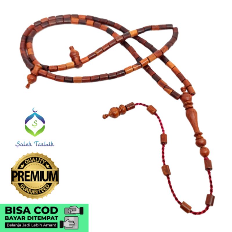 Gelang &amp; Tasbih Kayu Galih Nagasari Size 6mm Motif Tabung_COD
