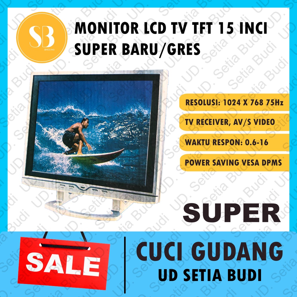 Monitor TV LCD TFT 15&quot; Super Resolusi Tinggi Baru dan Murah