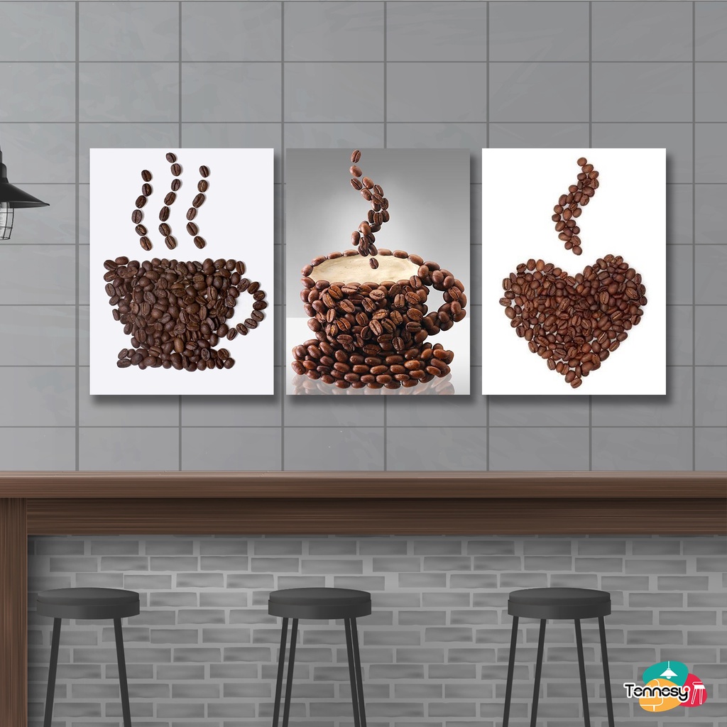 HIASAN DINDING WALL DECOR 15x20CM PAJANGAN POSTER DEKORASI KAMAR RUMAH COFFEE BEAN KOPI 2